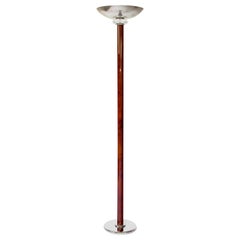 Leather and Brass Floor Lamp
