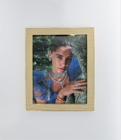 Leather and Brass Picture Frame, Large