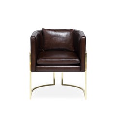Leather and Brass Julius Chair by Duistt