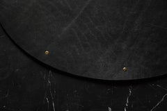 Leather and Brass Placemat Set (Set of 4) Black