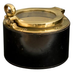 Retro Leather and Brass 'Porthole' Box, circa 1960