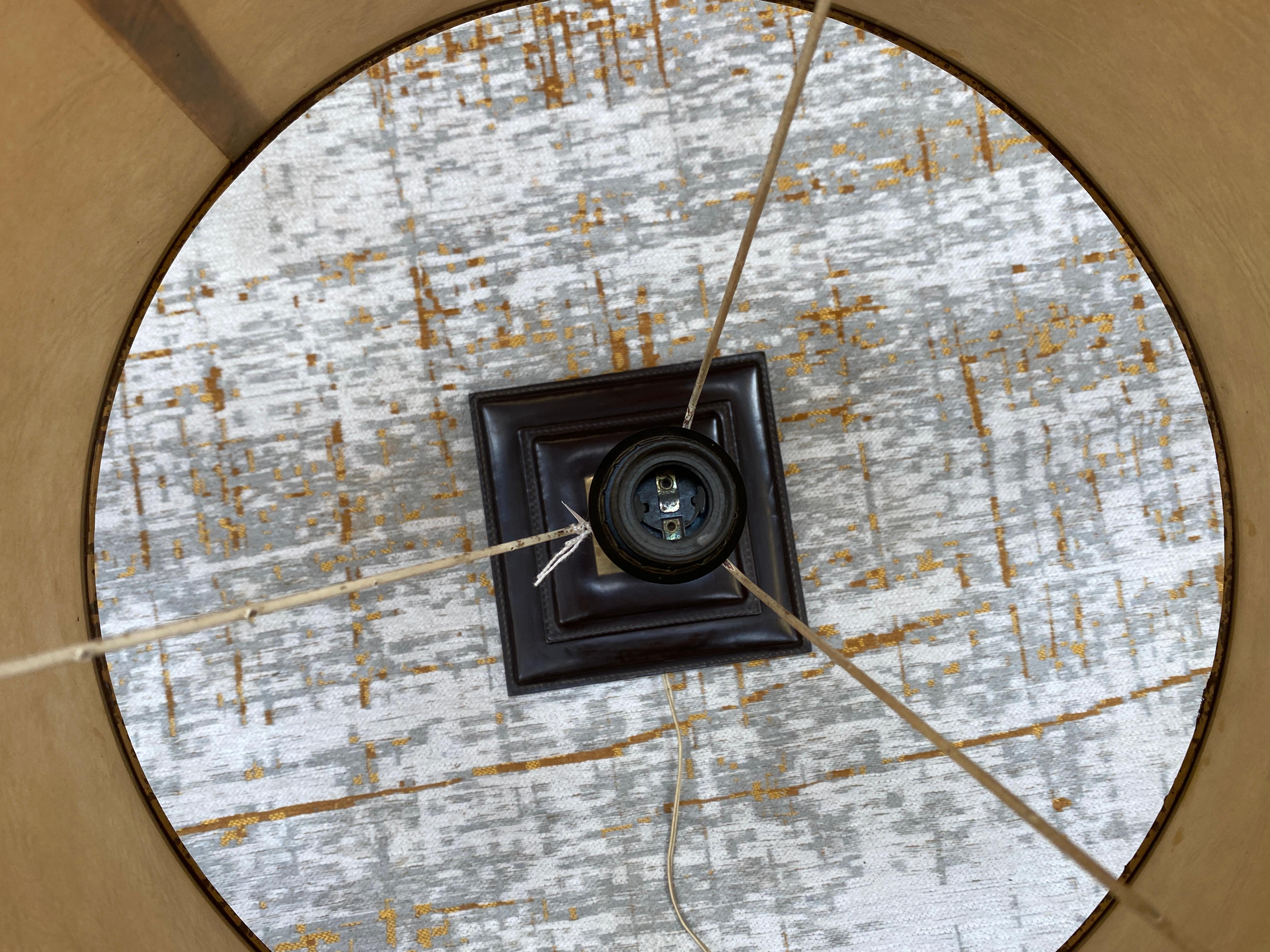 Leather and Brass Table Lamp Attributed to Jacques Adnet, circa 1950 For Sale 1