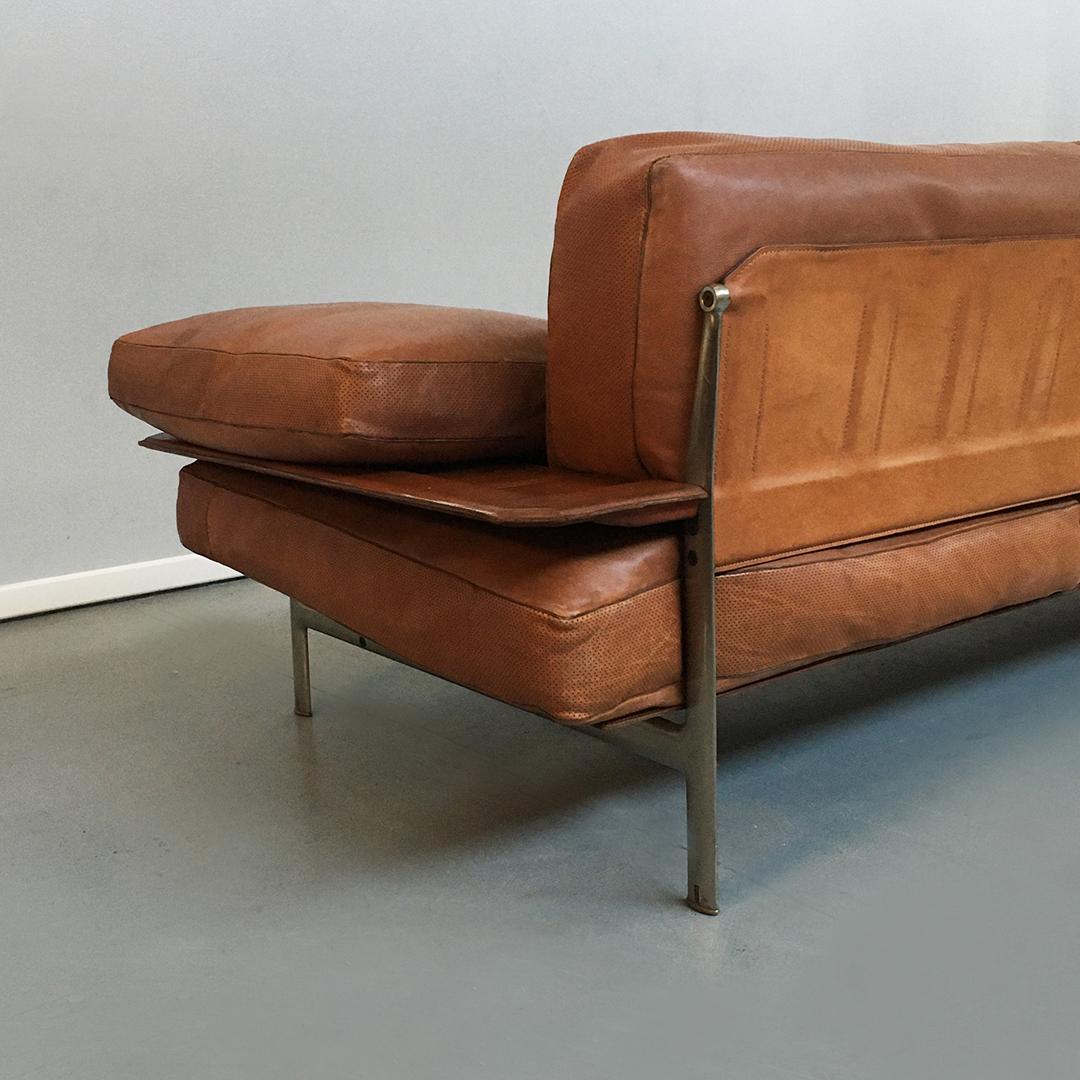 Leather and Burnished Steel Sofa Diesis by Antonio Citterio for B&B Italia, 1979 5
