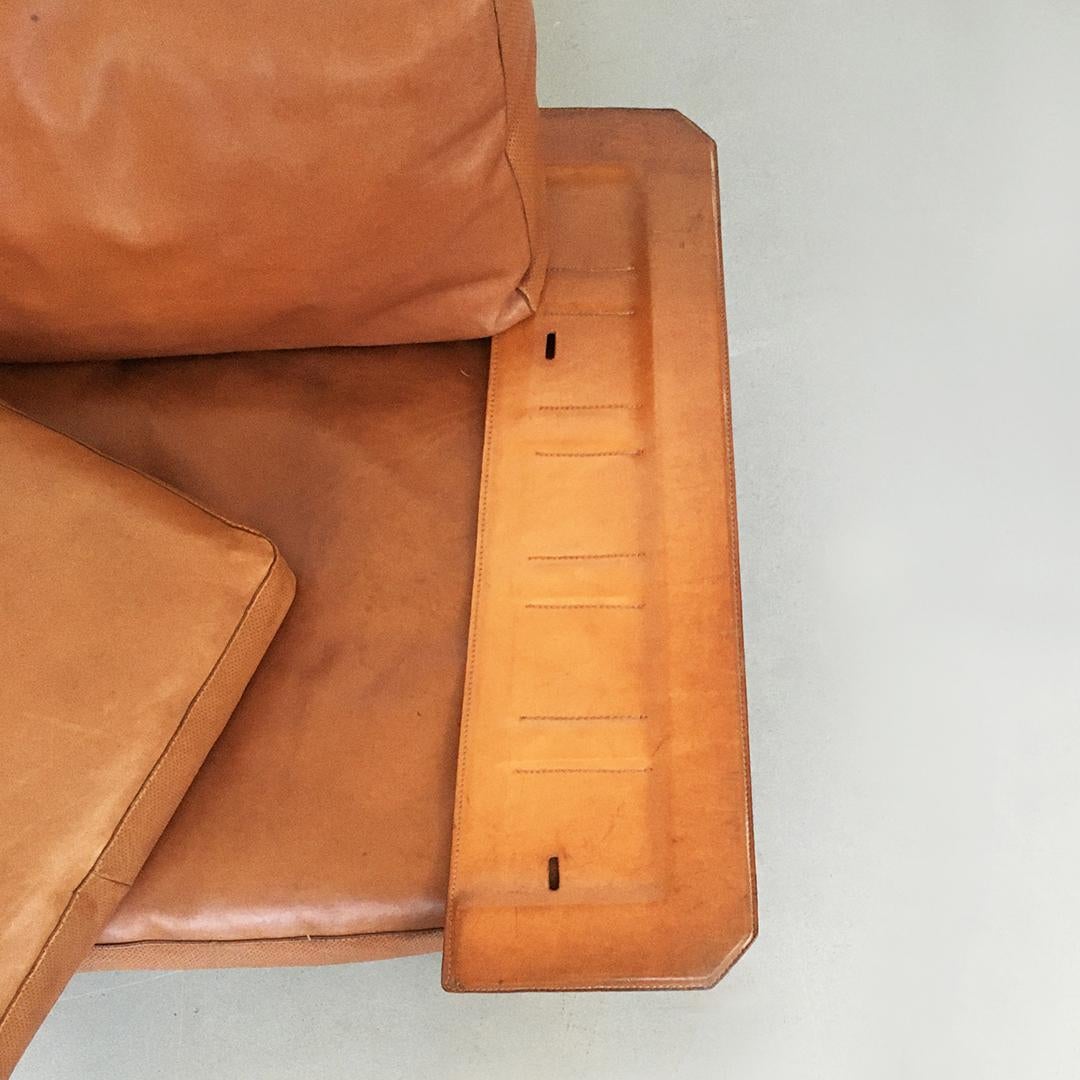 Leather and Burnished Steel Sofa Diesis by Antonio Citterio for B&B Italia, 1979 8