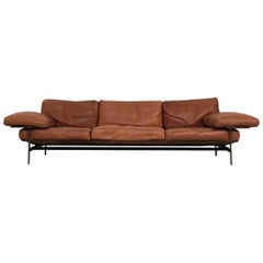 Leather and Burnished Steel Sofa Diesis by Antonio Citterio for B&B Italia, 1979