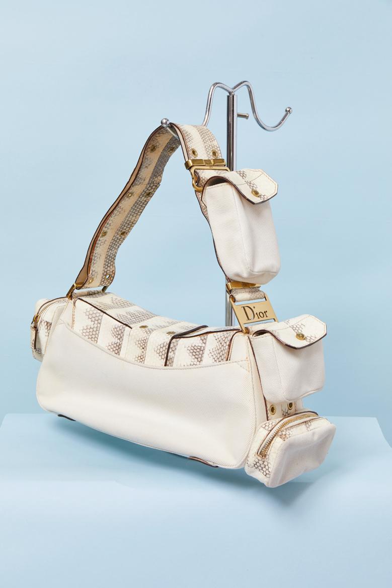 Cuir et canevas Street Chic Colombus sac CHRISTIAN DIOR by John Galliano for Christian Dior Excellent état - En vente à Saint-Ouen-Sur-Seine, FR