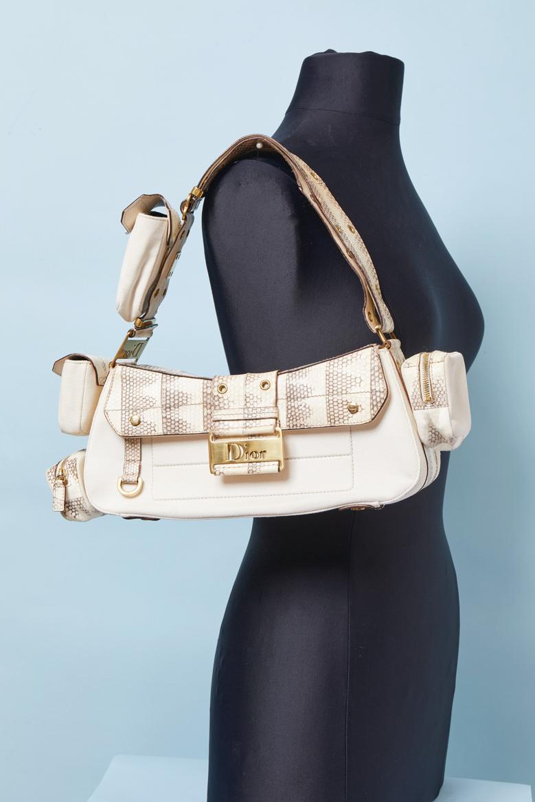 Cuir et canevas Street Chic Colombus sac CHRISTIAN DIOR by John Galliano for Christian Dior en vente 2