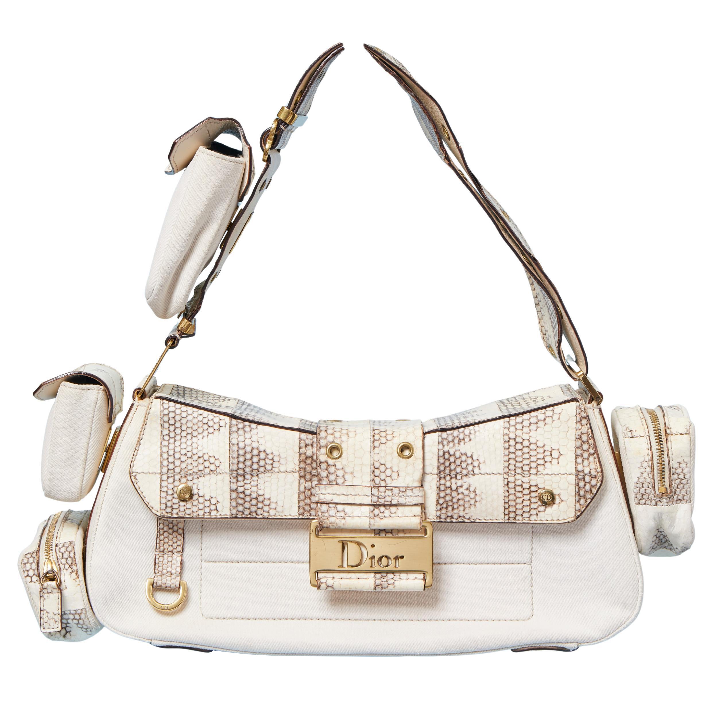 Tasche „Street Chic Columbus“ aus Leder und Canvas von CHRISTIAN DIOR, entworfen von John Galliano