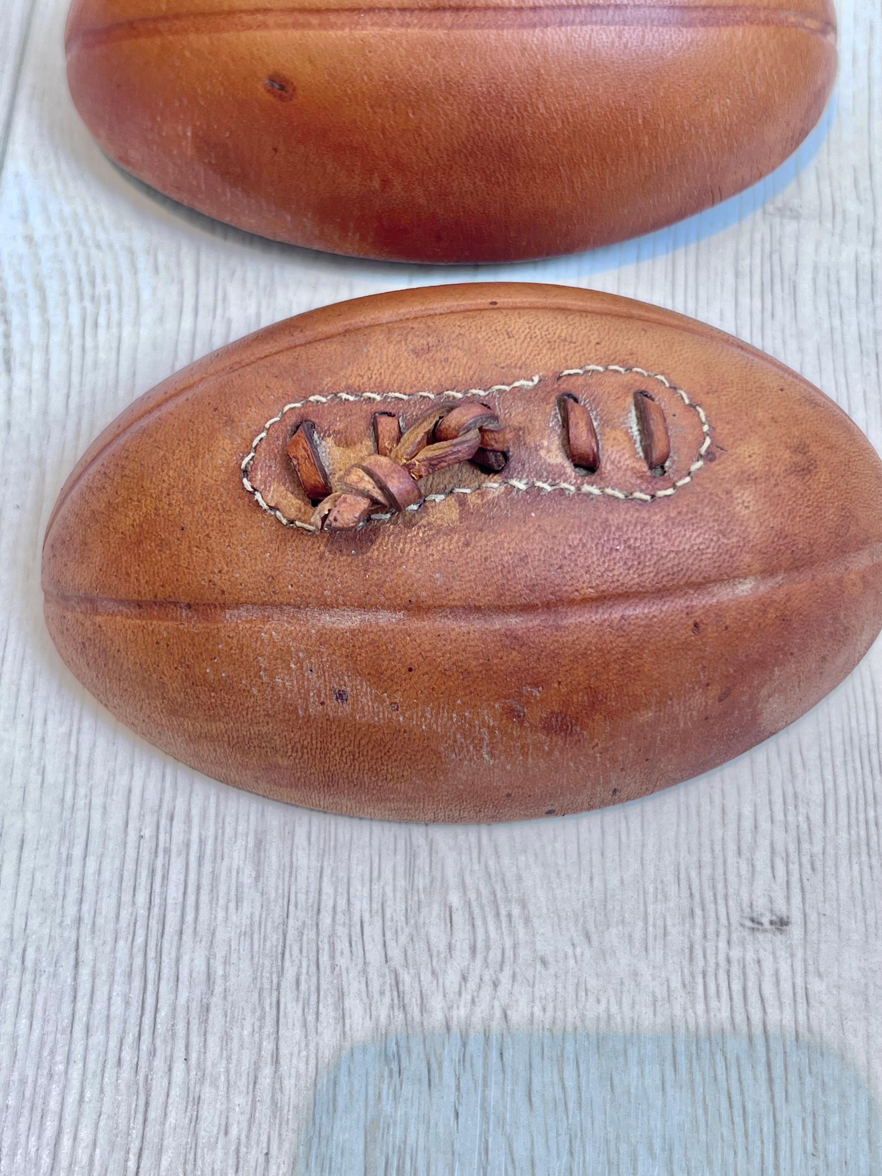 Leather and Ceramic Football Ashtray by Longchamp, 1950s France 2