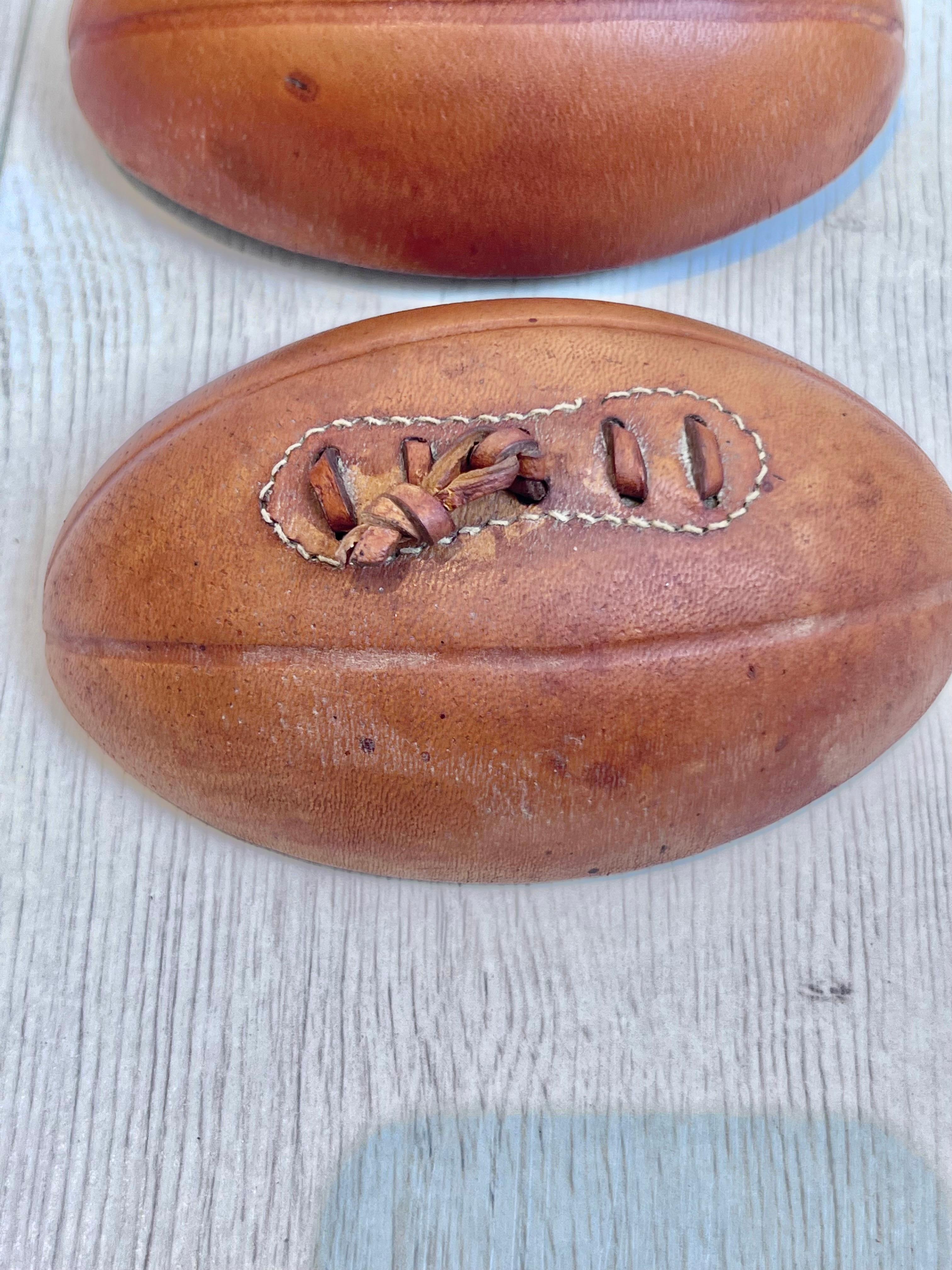 Leather and Ceramic Football Ashtray by Longchamp, 1950s France 3
