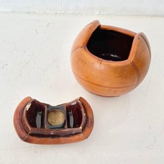 Leather and Ceramic Football Ashtray