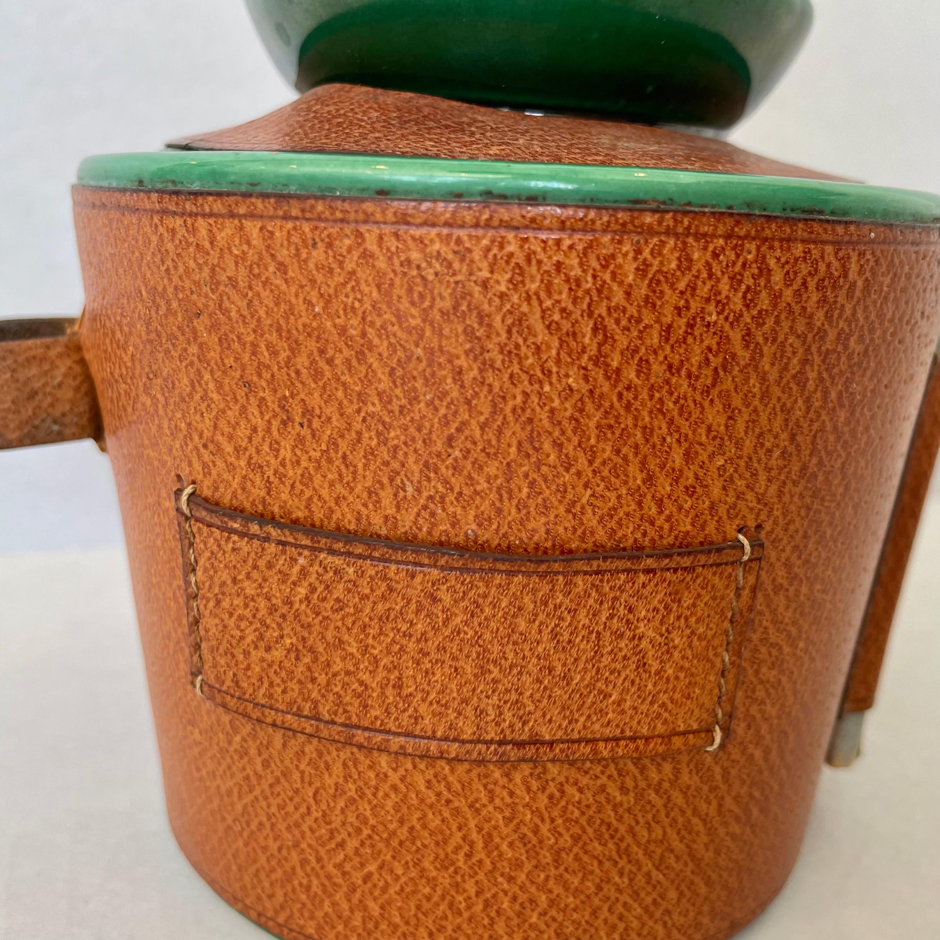 Leather and Ceramic Stash Jar by Longchamp For Sale 5