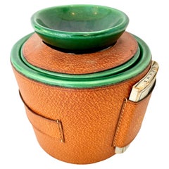Leather and Ceramic Stash Jar by Longchamp