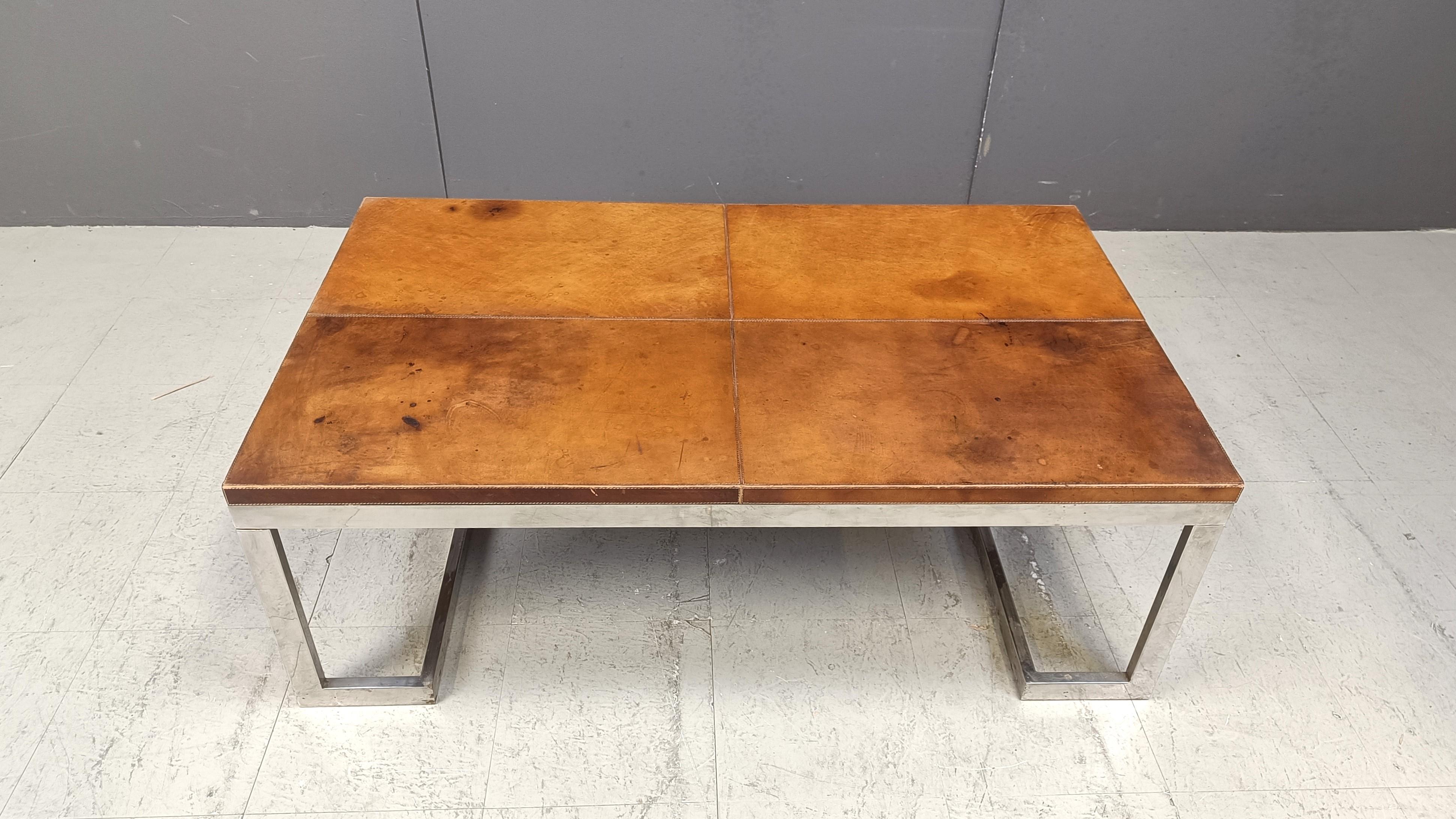 Belge Table basse chromée des années 1970 en vente