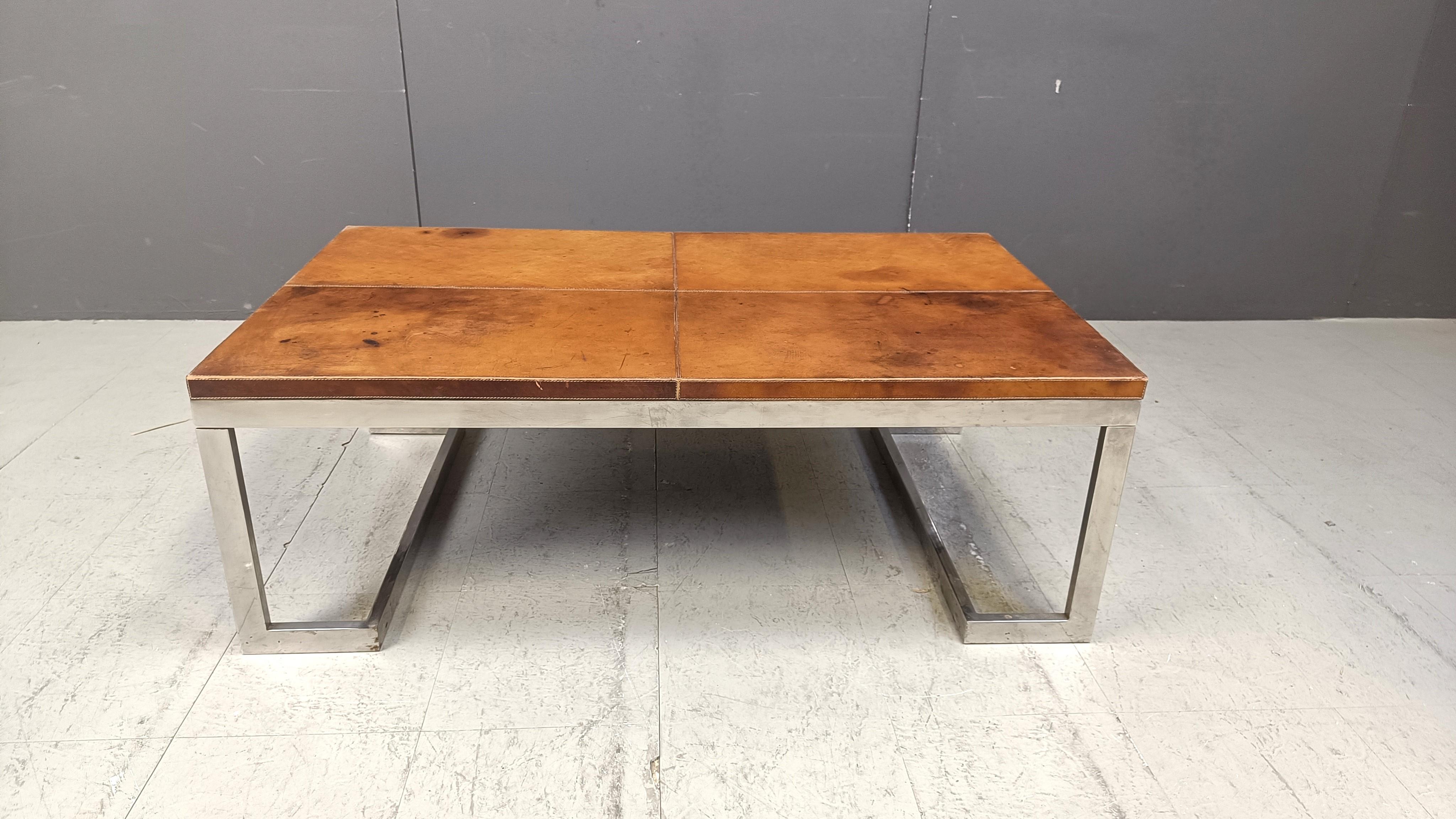 Table basse chromée des années 1970 Bon état - En vente à Leuven, Vlaams Gewest