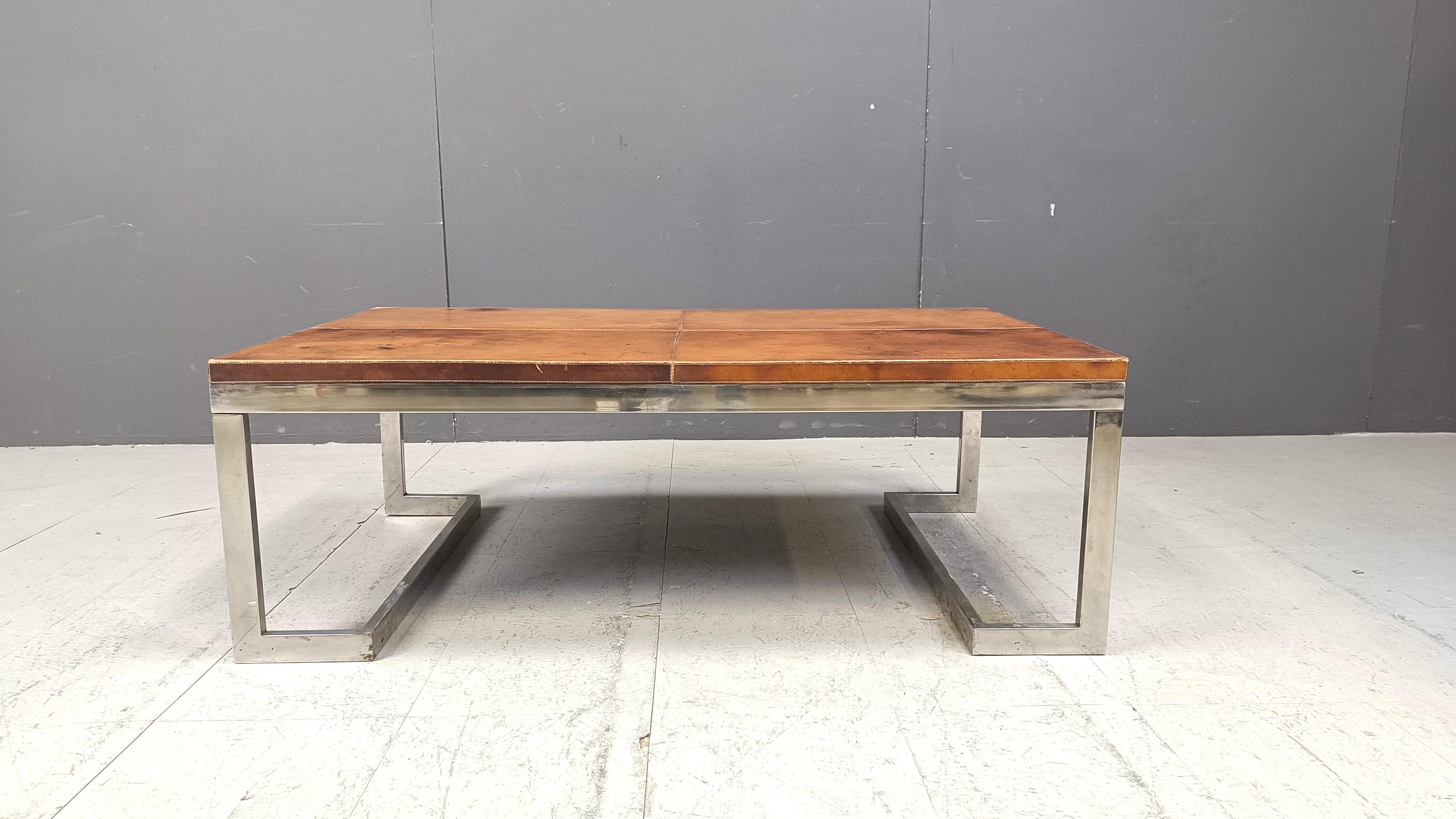 Fin du 20e siècle Table basse chromée des années 1970 en vente