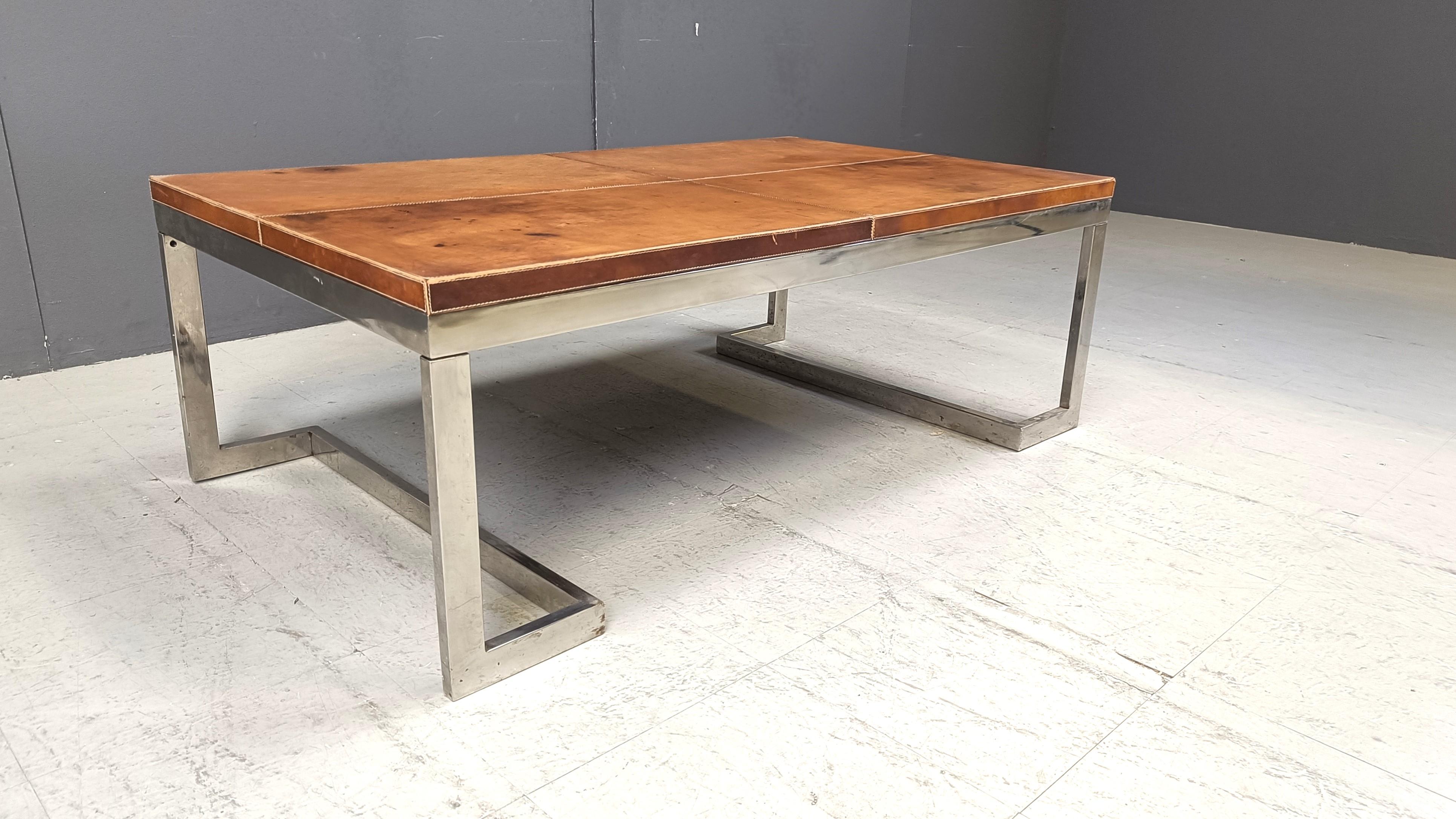 Table basse chromée des années 1970 en vente 2