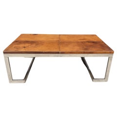 Leather and chrome coffee table, 1970s
