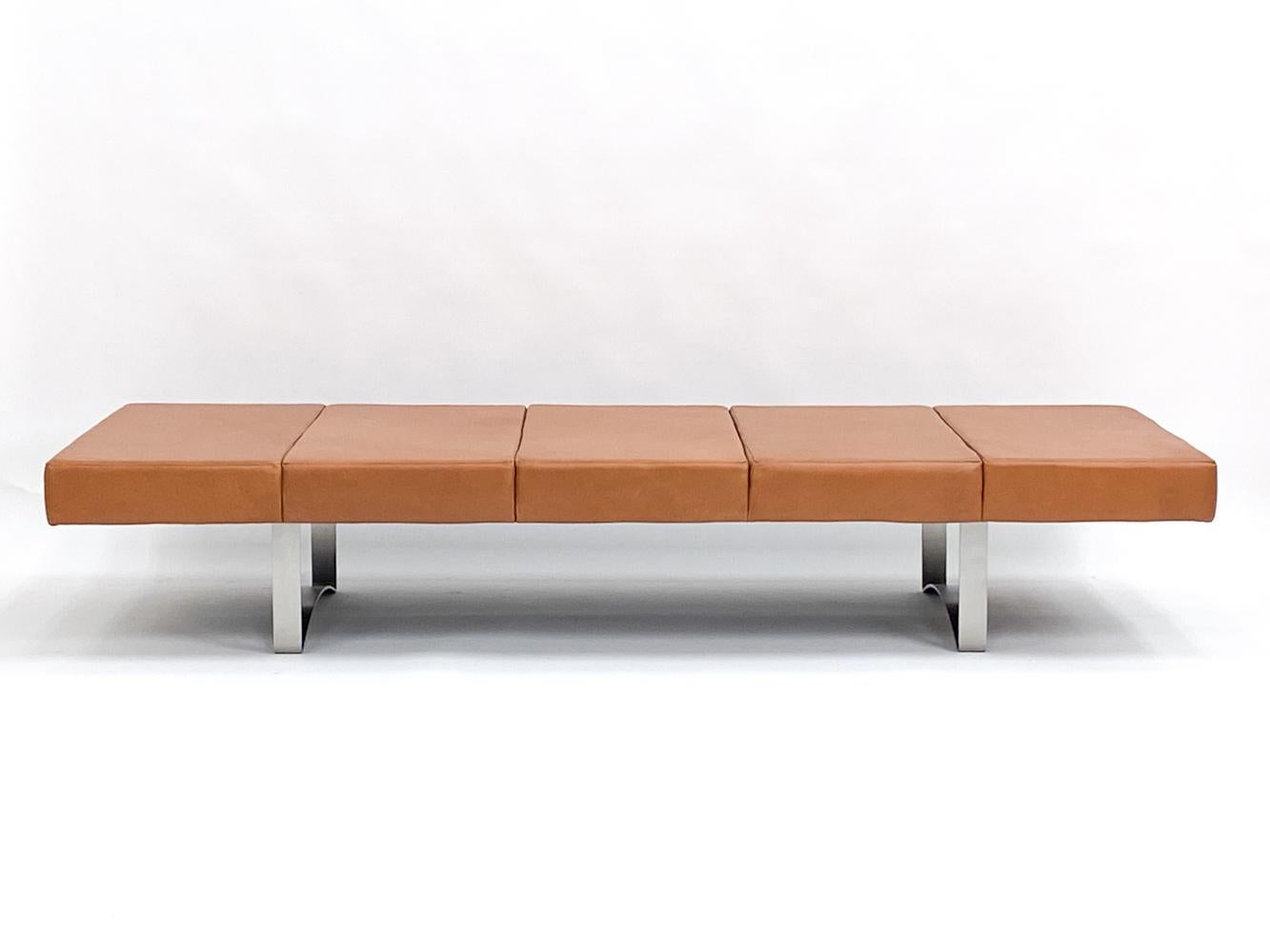Mid-Century Modern Leather and Chrome Daybed by Bodil Kjaer for Illums Bolighus For Sale