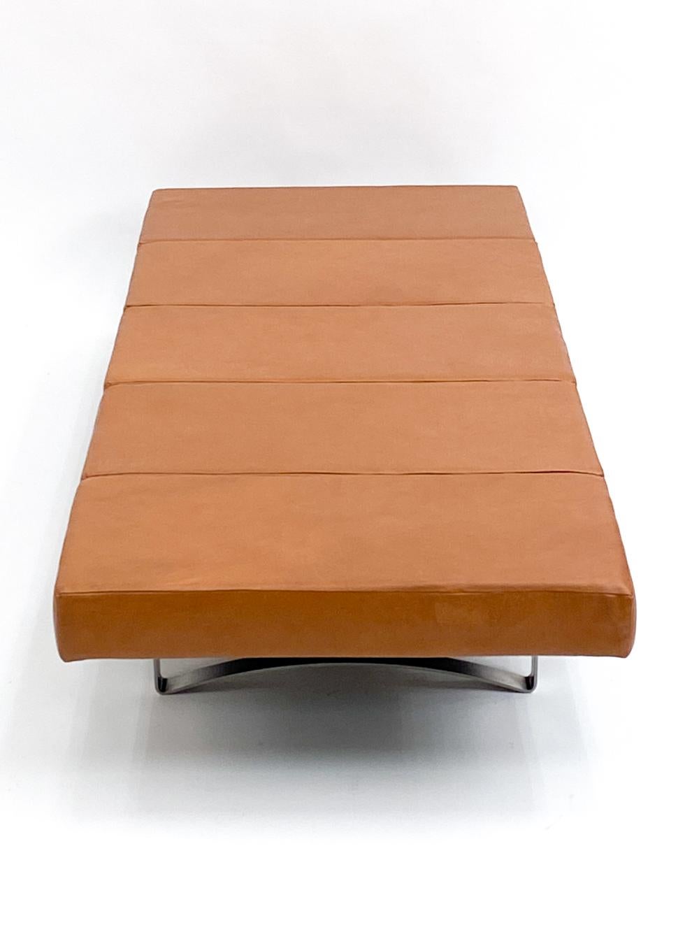 Leather and Chrome Daybed by Bodil Kjaer for Illums Bolighus In Good Condition For Sale In Norwalk, CT