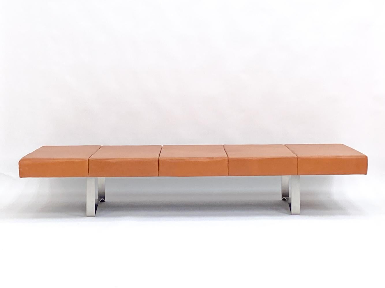 Leather and Chrome Daybed by Bodil Kjaer for Illums Bolighus For Sale 1