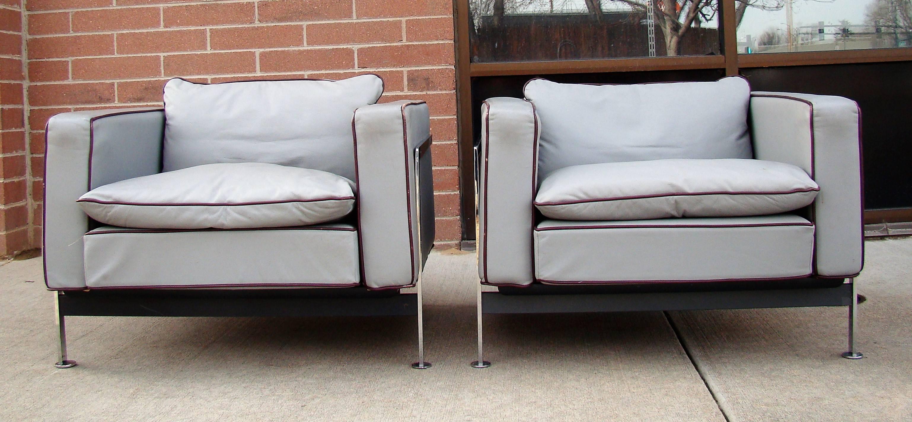 Leather and Chrome Lounge Chairs by Robert Hausmann for Desede, Sweden For Sale 3