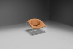 Leather and Chrome Olivier Mourgue Cubique chair by Airborne, France 1968