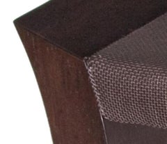 Leather and Exotic Wood Bench