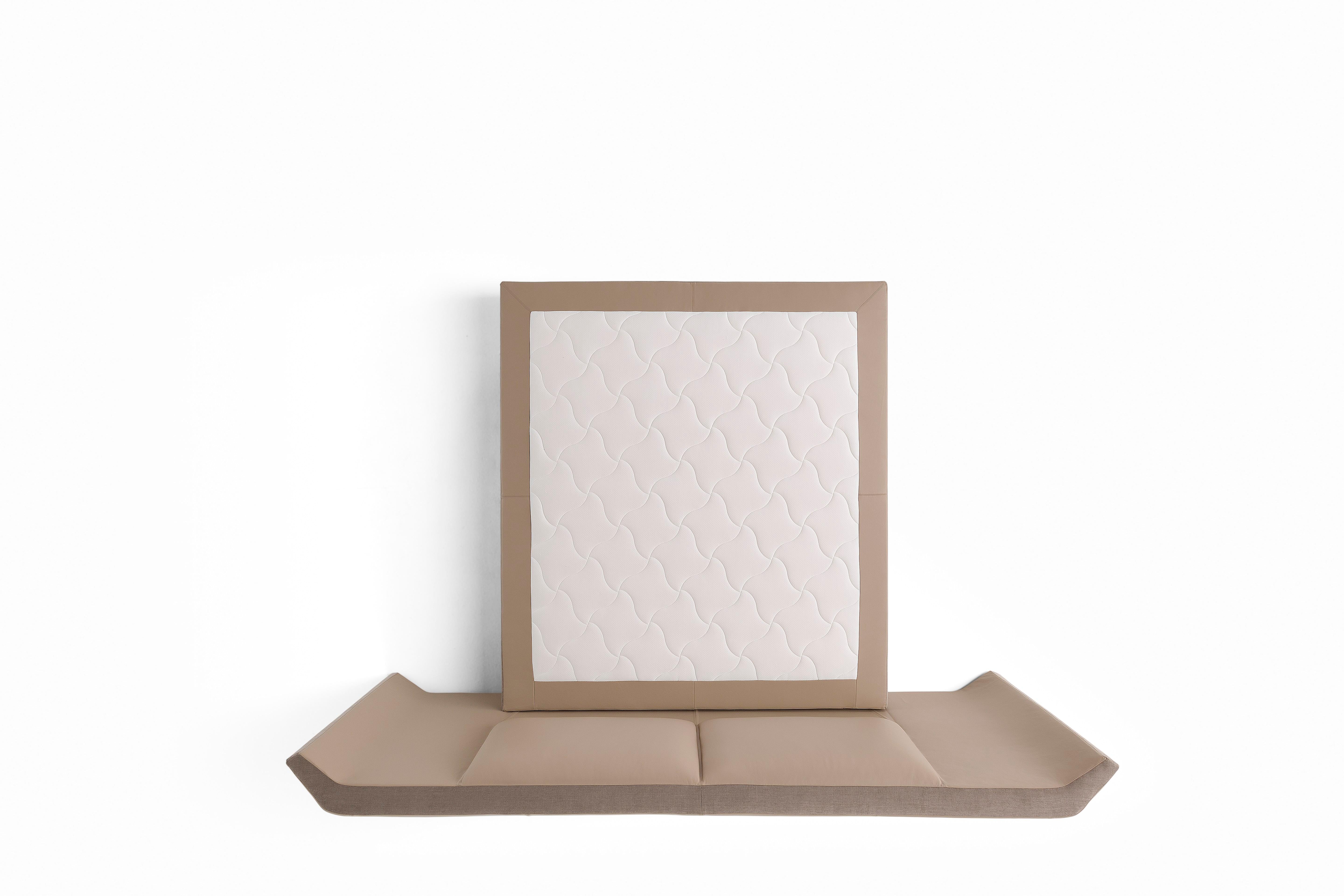 Post-Modern Leather and Fabric Panis Bed by Amura Lab For Sale