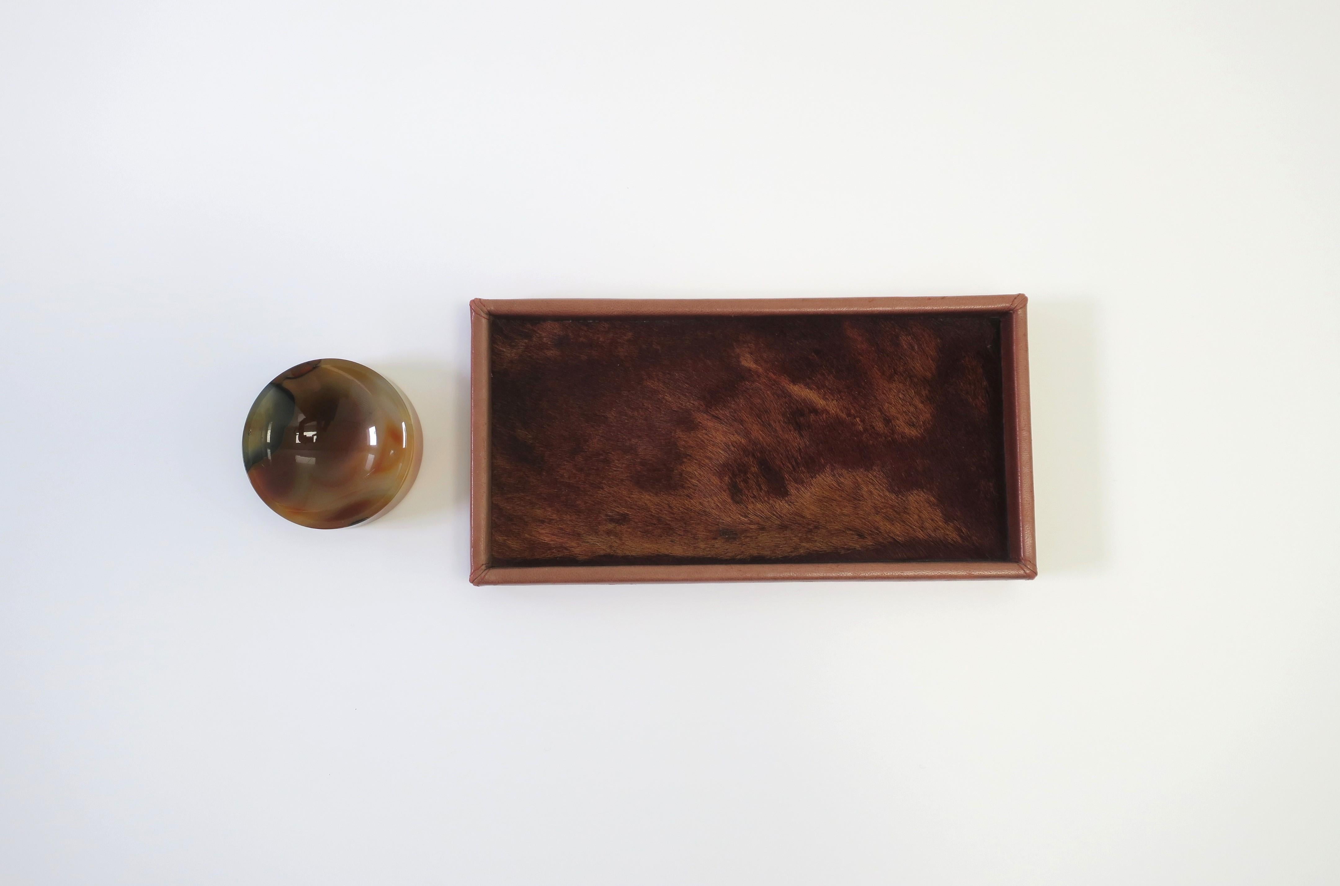 Contemporary French Leather and Hide Vanity Jewelry Tray by Gilles Caffier For Sale