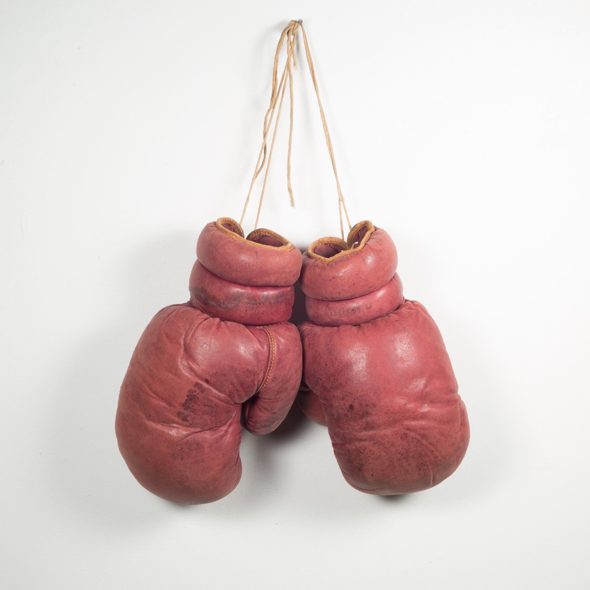 Leather and Horse Hair Boxing Gloves, circa 1940 at 1stDibs