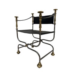Leather and Iron Campaign Chair