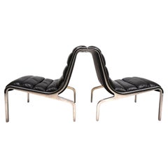 Leather and metal lounge chair, 1970