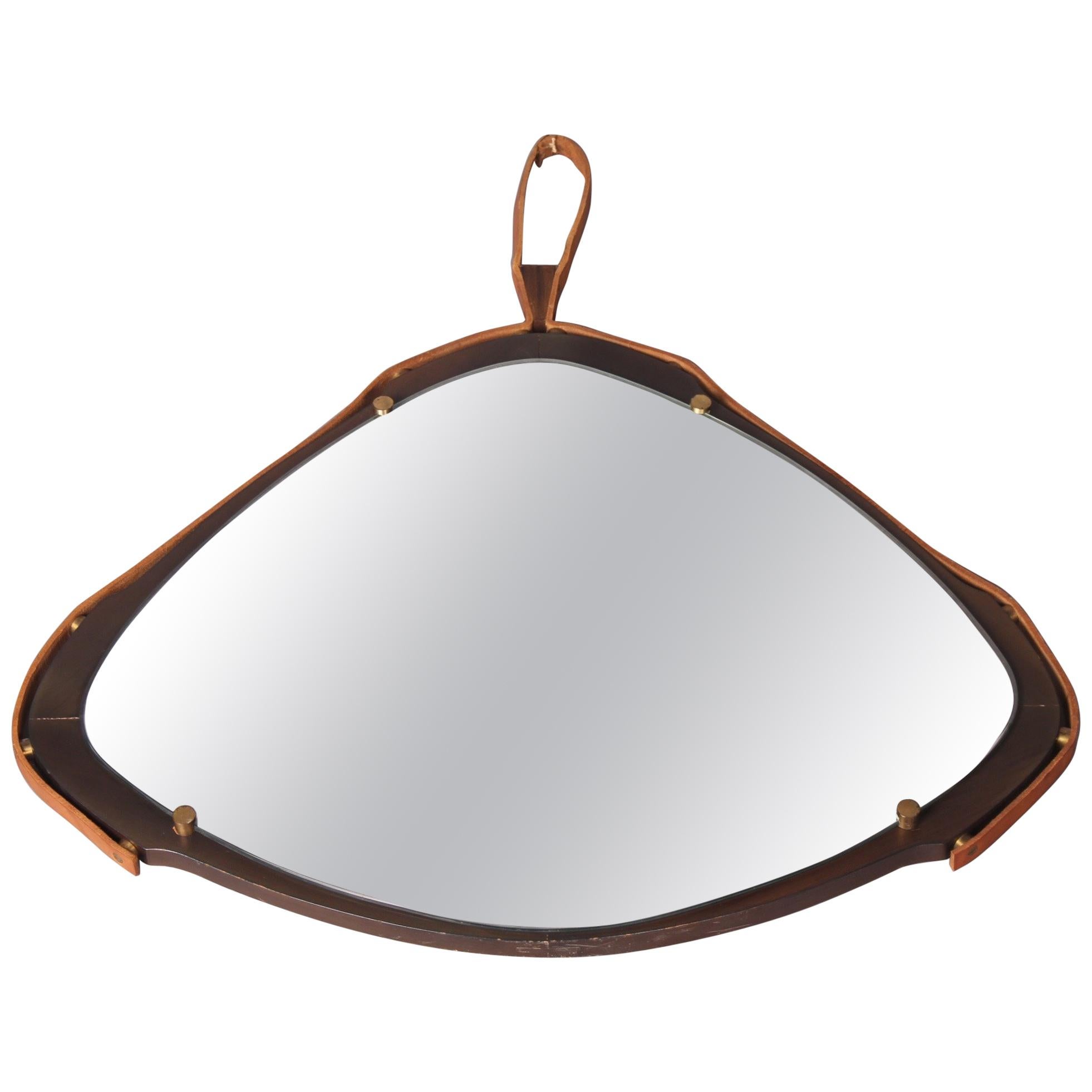 Leather and Metal Mirror