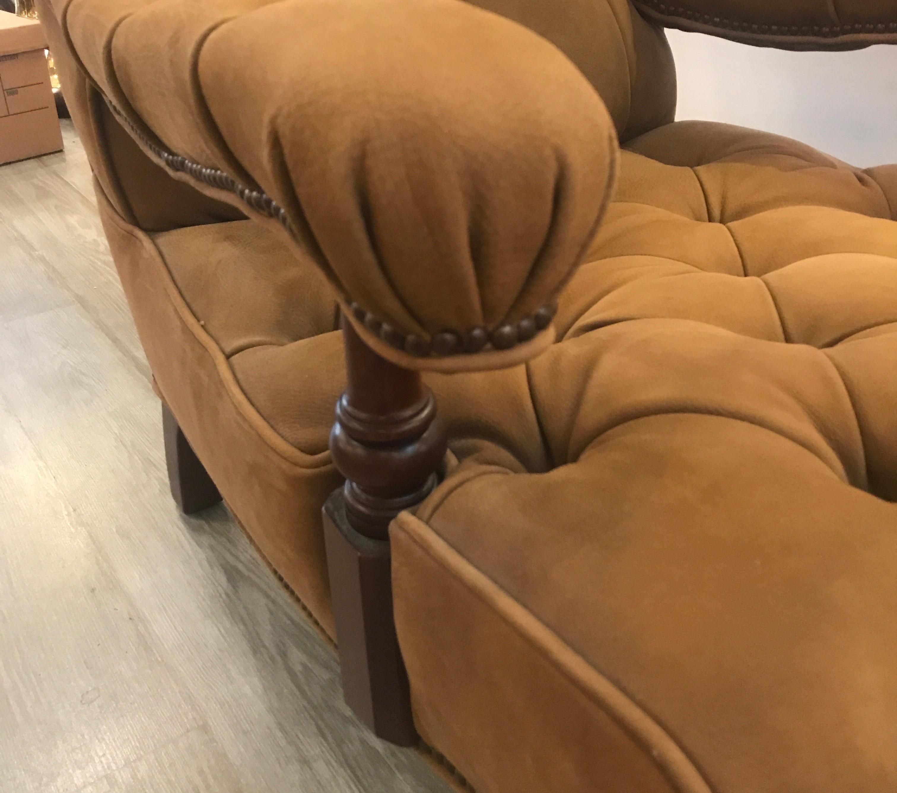 Leather and Nail Head Trim Lounge Chair 1