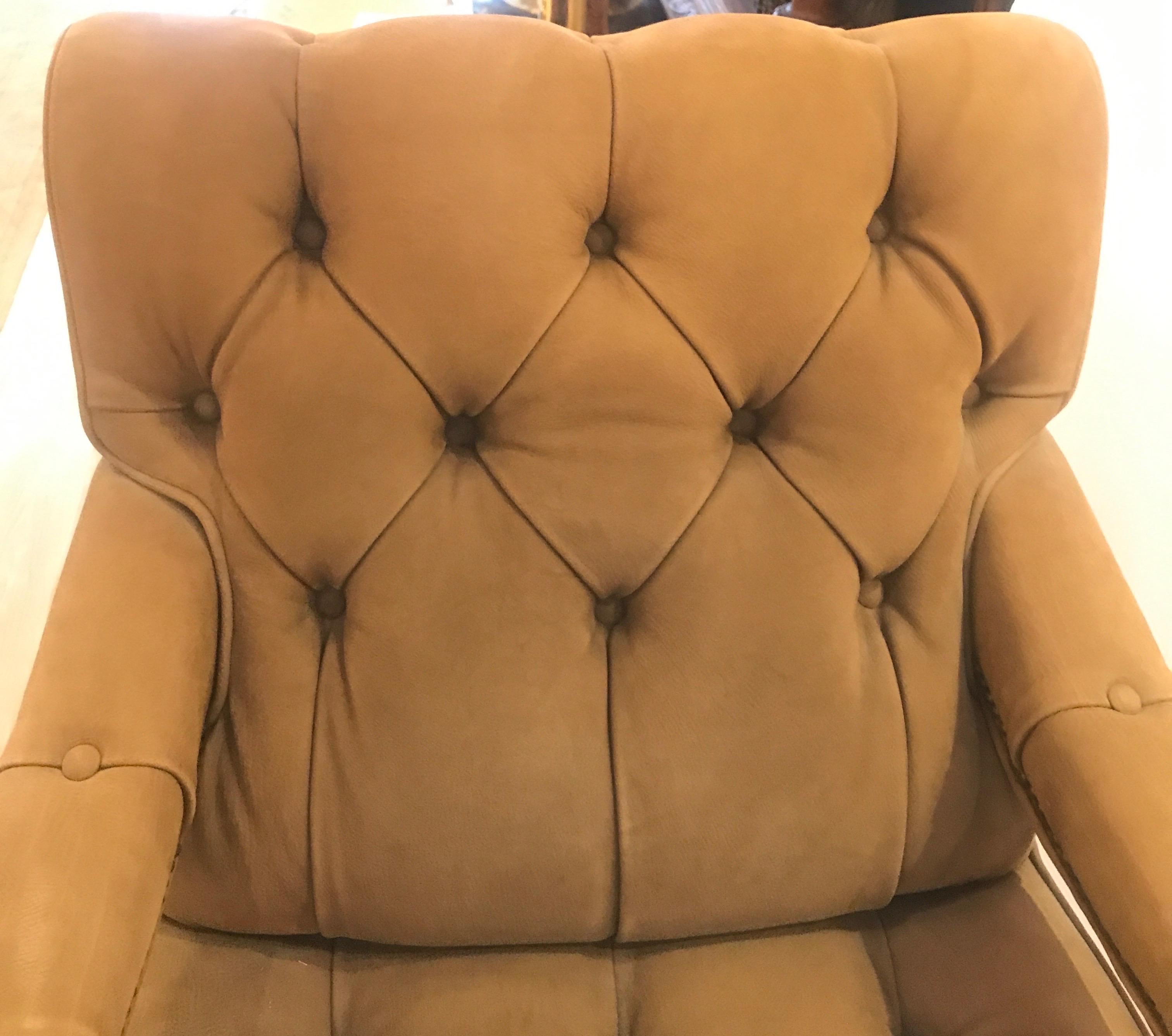 Leather and Nail Head Trim Lounge Chair 3