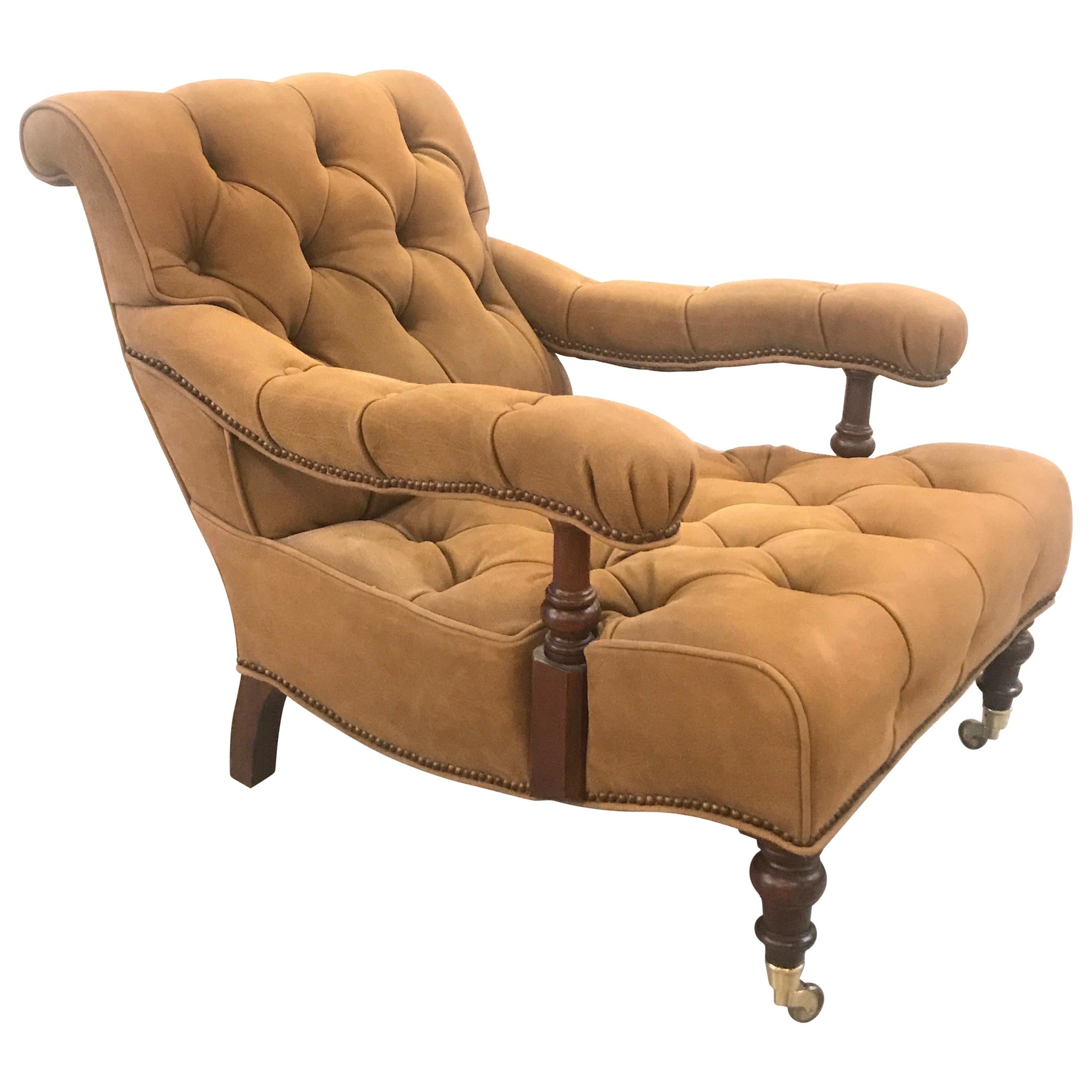 Leather and Nail Head Trim Lounge Chair