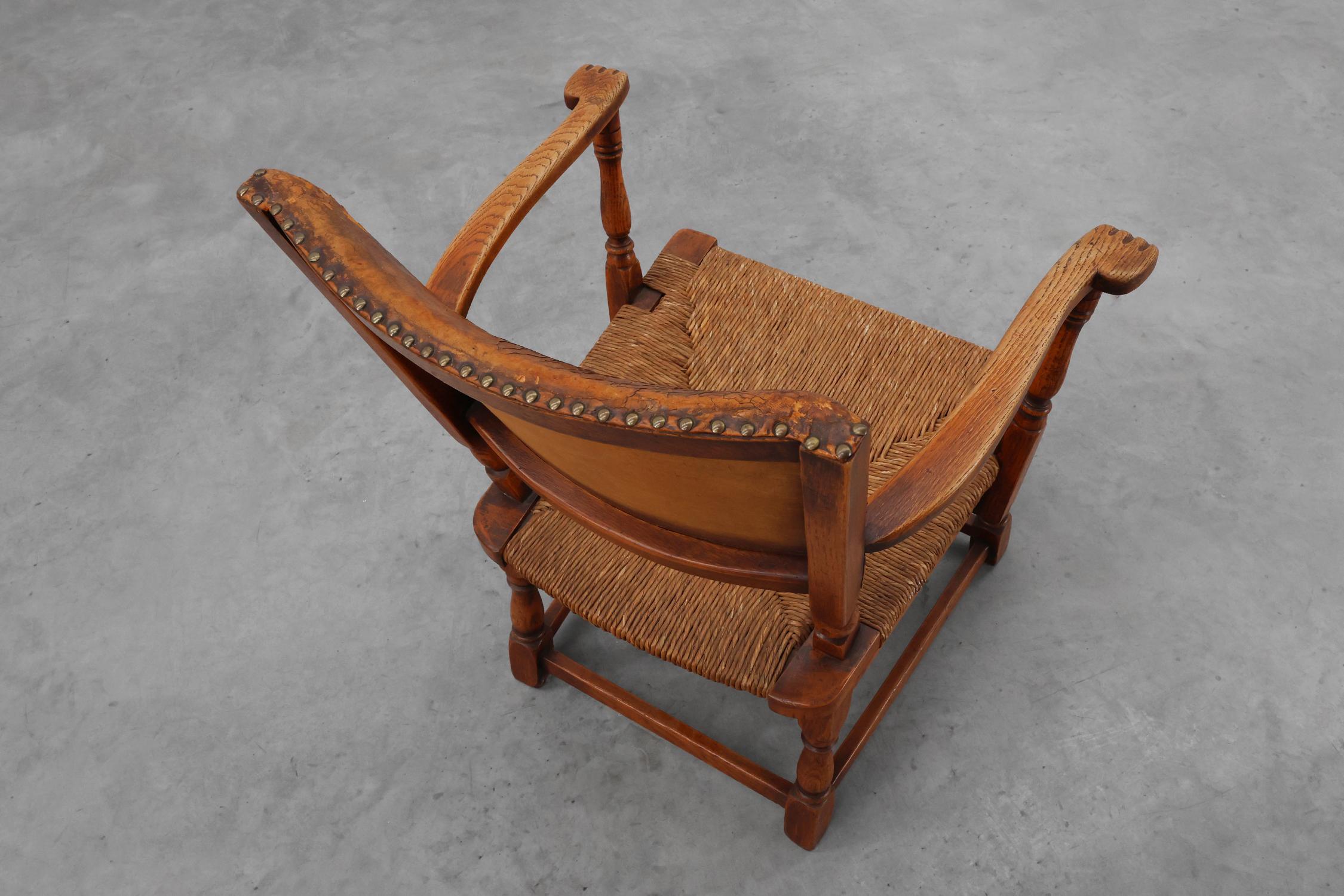 Sessel aus Leder und Eiche von Theo Ruth für Artifort, Niederlande 1940er Jahre im Angebot 6