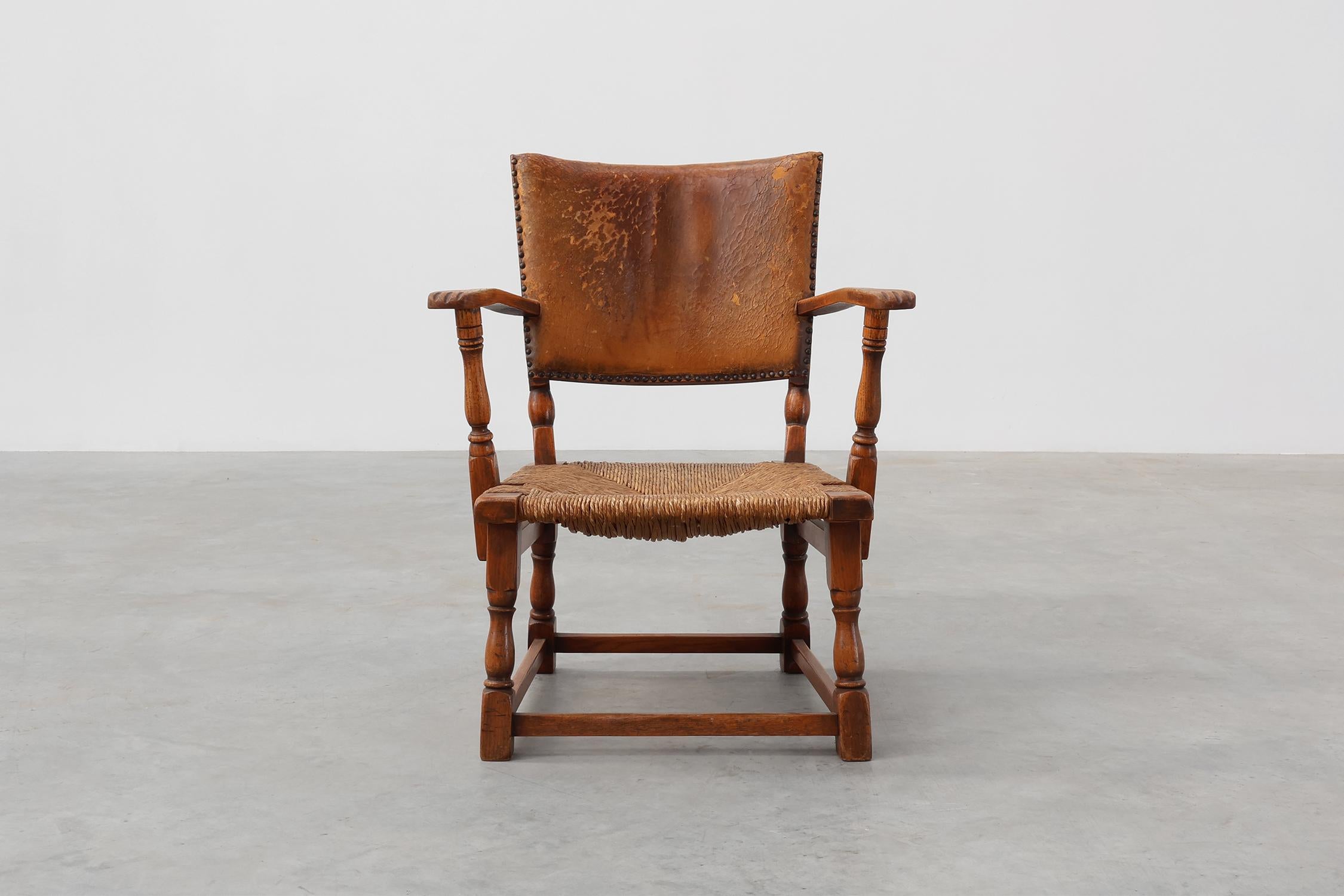 Sessel aus Leder und Eiche von Theo Ruth für Artifort, Niederlande 1940er Jahre im Angebot 8