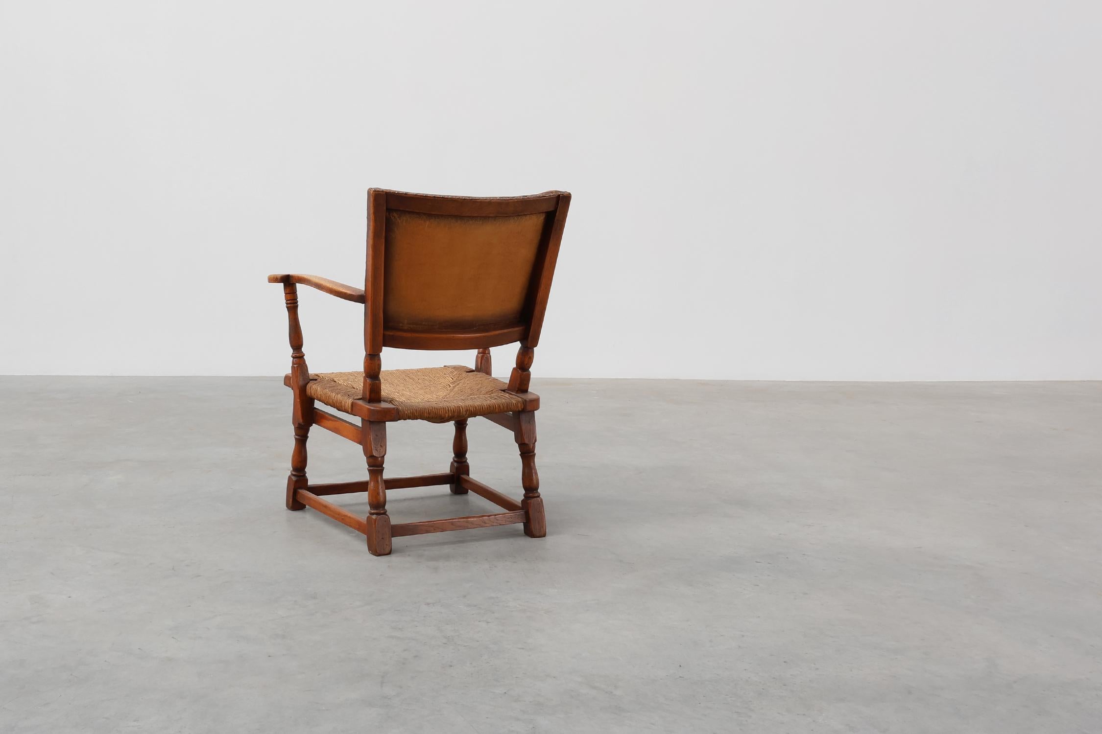 Sessel aus Leder und Eiche von Theo Ruth für Artifort, Niederlande 1940er Jahre im Angebot 11