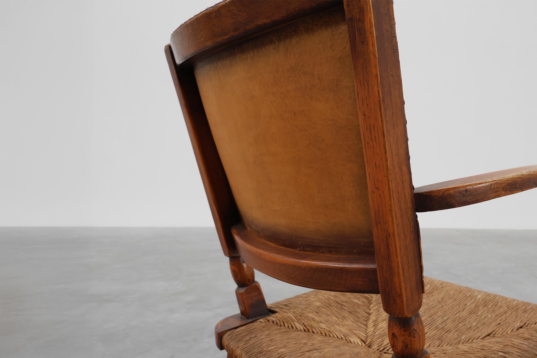 Sessel aus Leder und Eiche von Theo Ruth für Artifort, Niederlande 1940er Jahre im Angebot 12