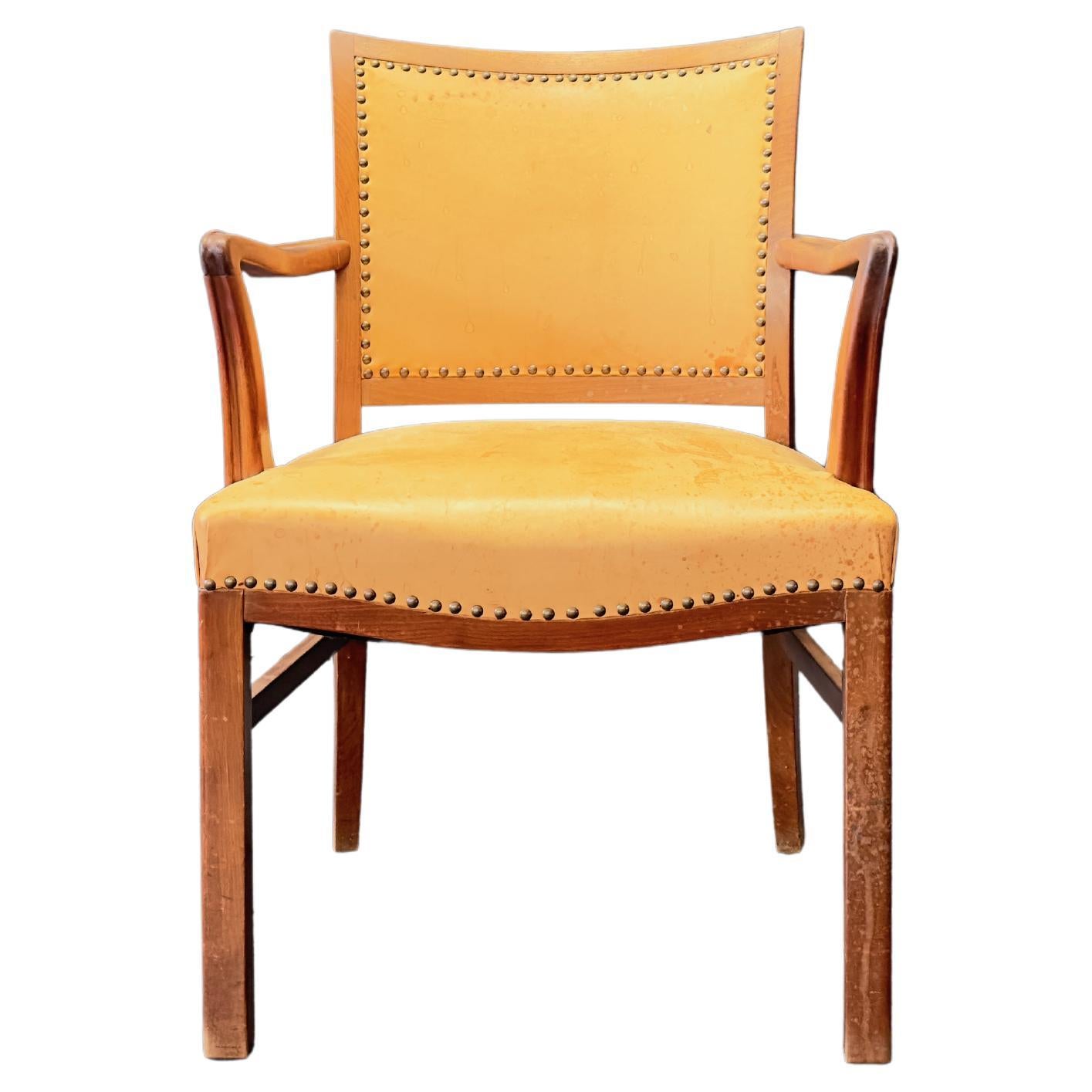 Leather and Oak Armchair