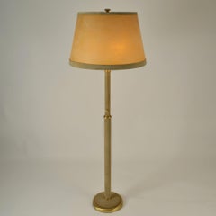 Leather and Parchment Floor Lamp 1960's European