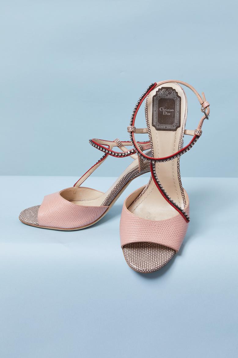 Sandales de soirée en cuir et strass CHRISTIAN DIOR Pour femmes en vente
