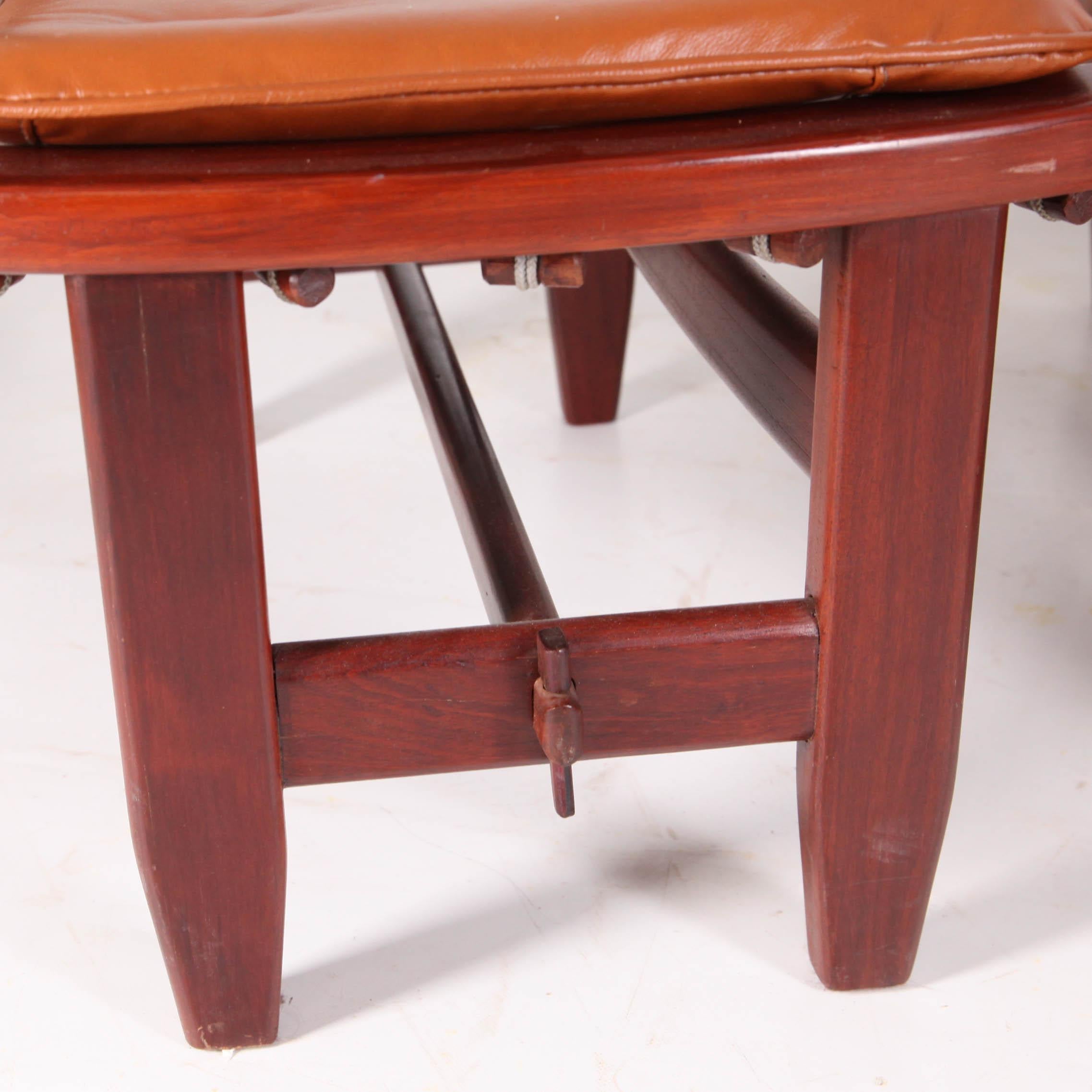 Leather and Rope Vintage Style Chair For Sale at 1stDibs