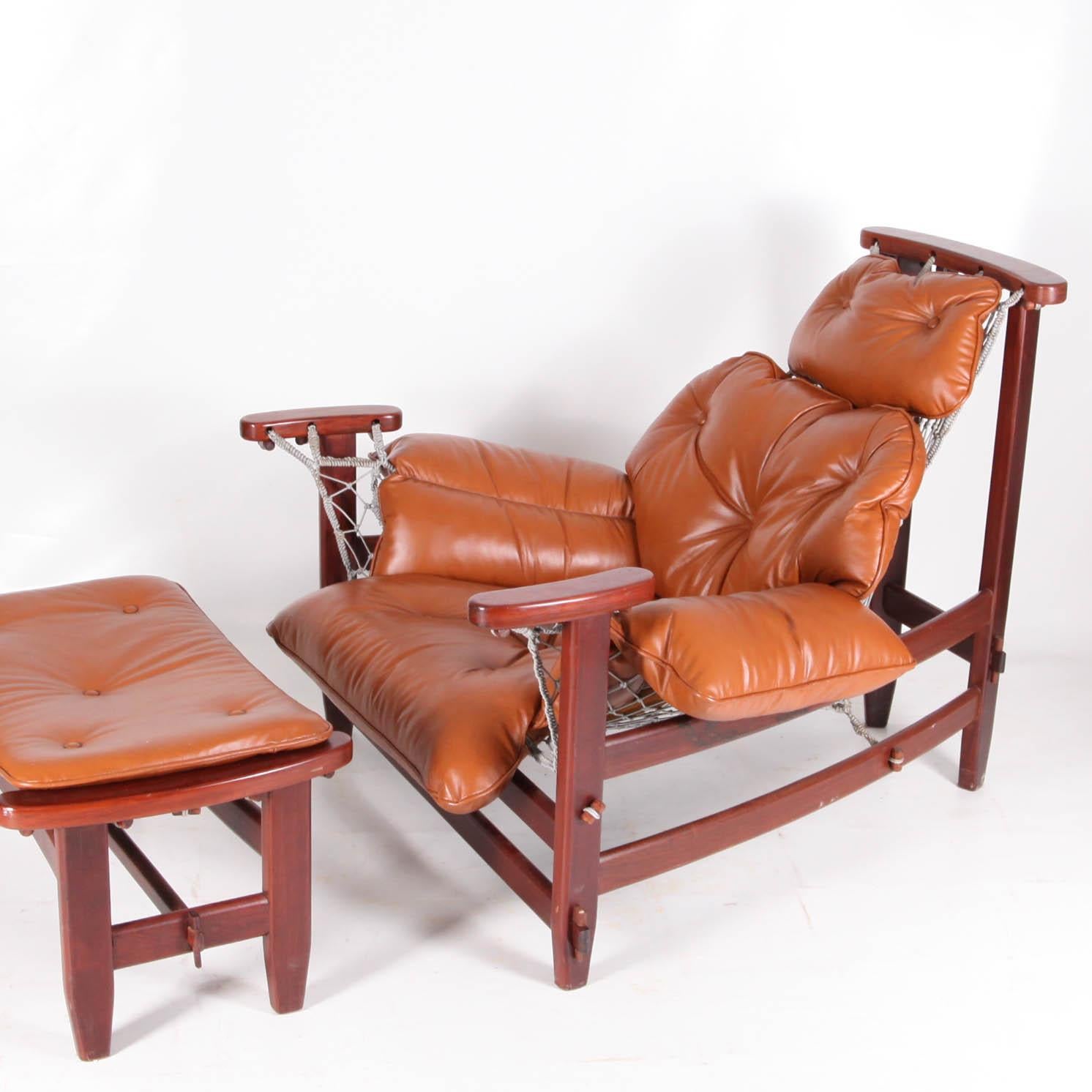 Leather and Rope Vintage Style Chair For Sale at 1stDibs