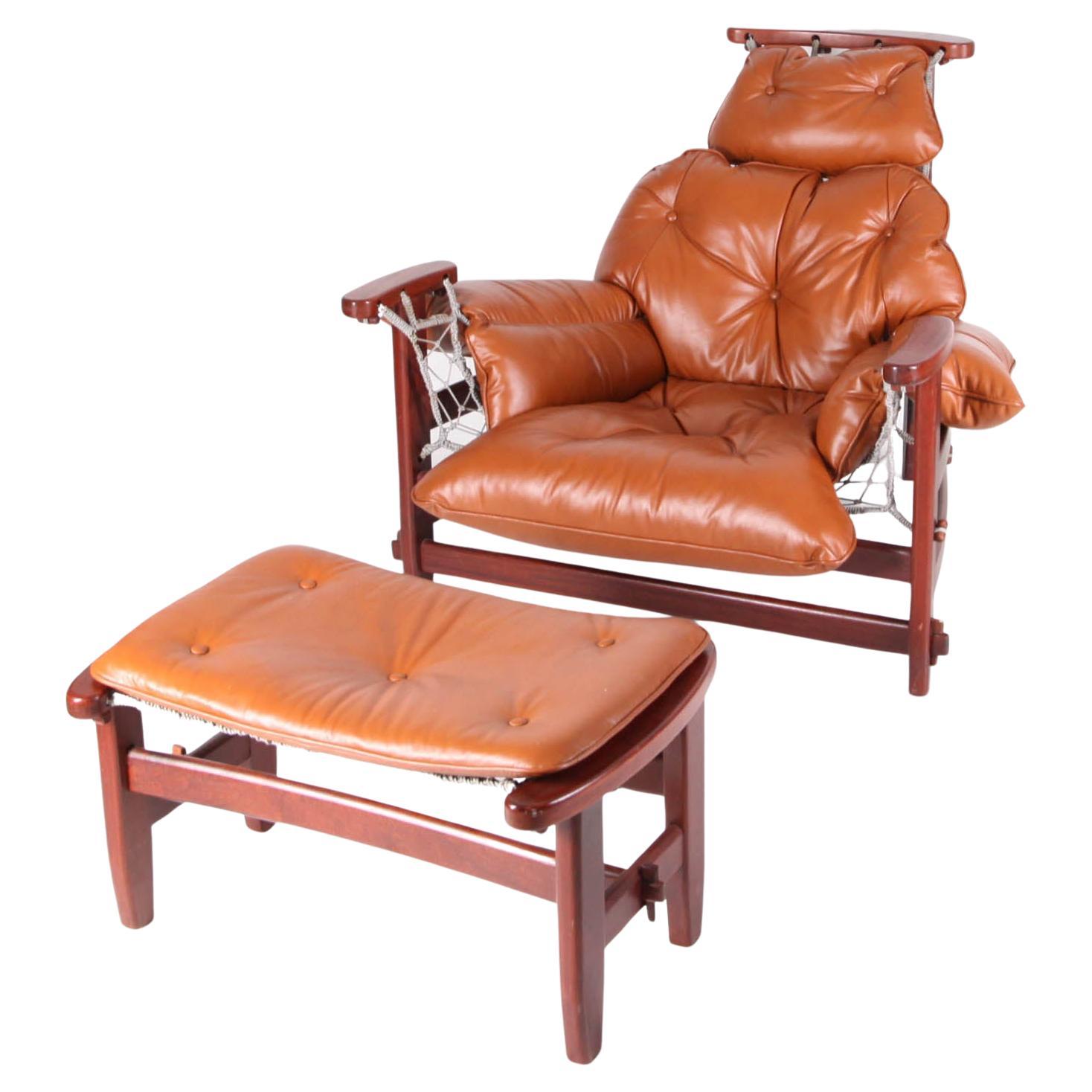 Leather and Rope Vintage Style Chair For Sale at 1stDibs