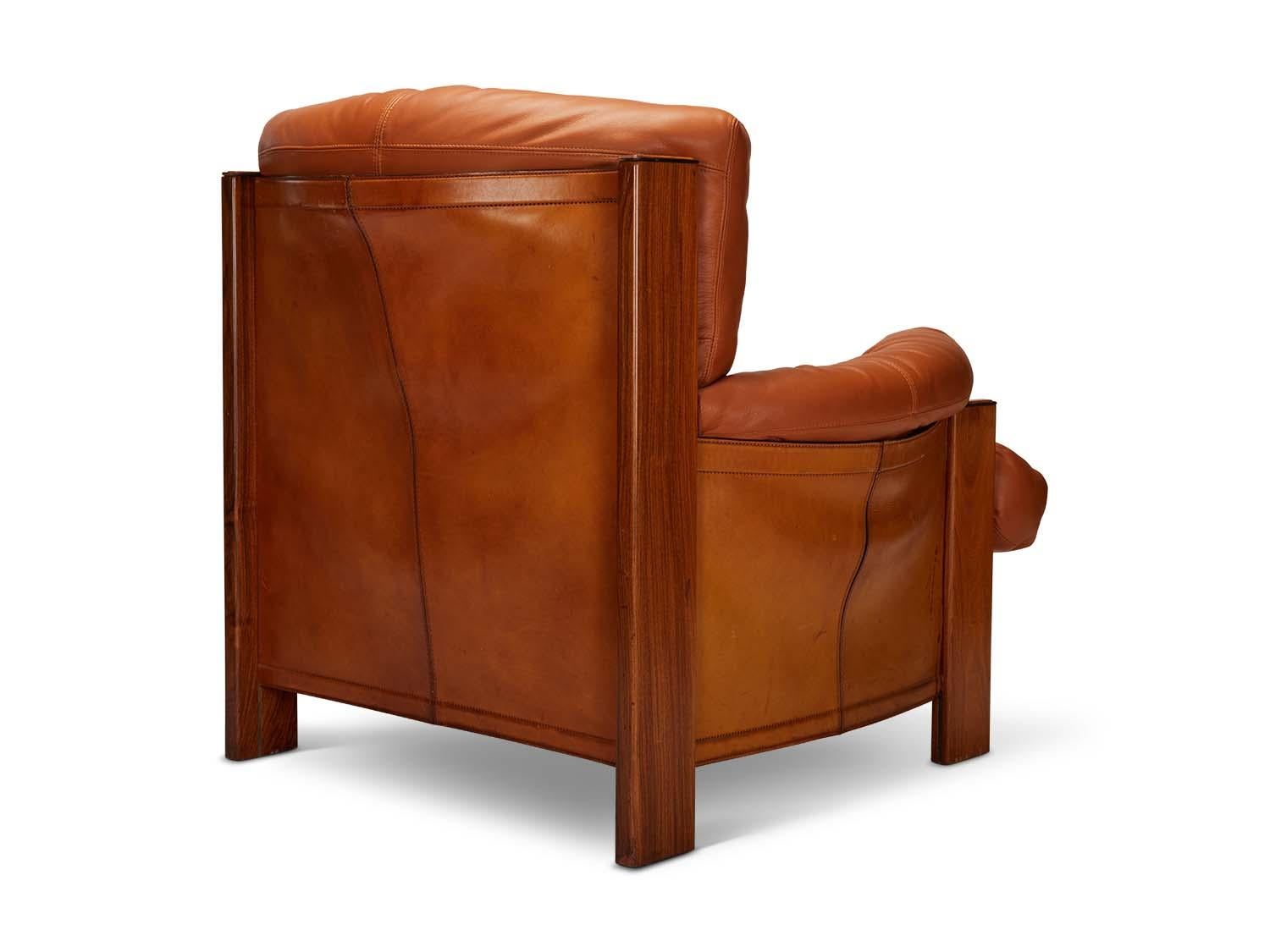 Mid-Century Modern Leather and Rosewood 