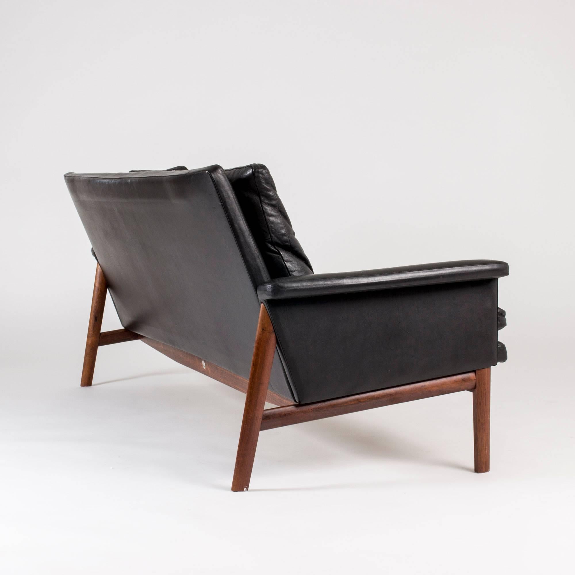 Scandinavian Modern Leather and Rosewood 