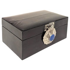 Boîte décorative en cuir et argent